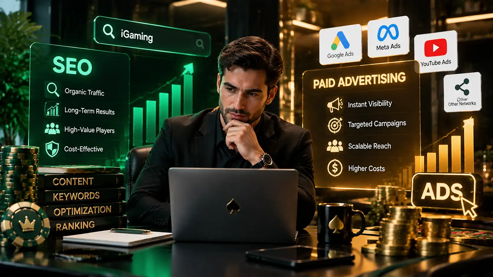 Gambling Traffic Sources: SEO vs. Paid Advertising